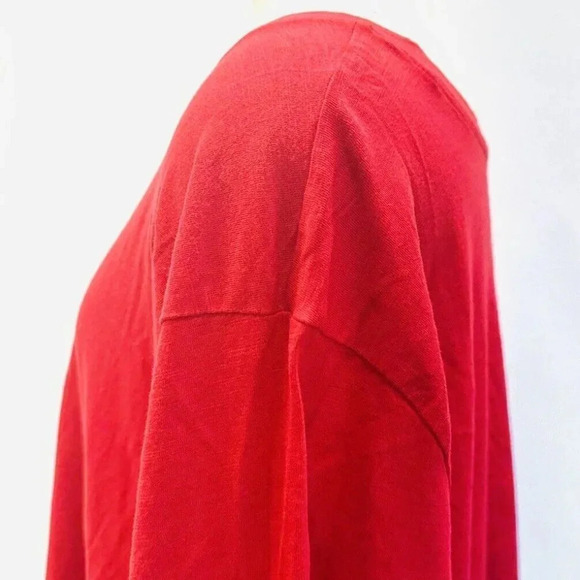 NWT SONOMA Women Long Sleeve Pull Over Round Neck 100% Cotton Red Shirt Size 5X - Picture 5 of 10
